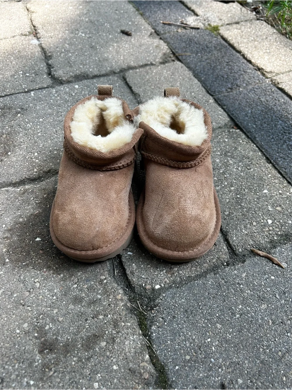 UGG Mini Shearling Lined Booties - Chestnut Brown